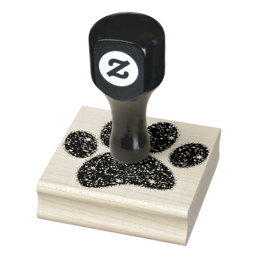 Glitter hond poot print rubberstempel (Stempel)
