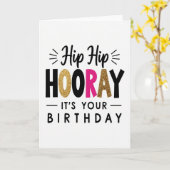 Glitter Hooray Verjaardagskaart Kaart (Gele Bloem)