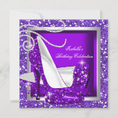 Glitter Hot Paars Hoog Heft om het even welke Occa Kaart (Voorkant)