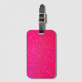 Glitter Hot Pink Bagagelabel