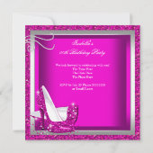 Glitter Hot Pink op hoog niveau Luxe Birthday Part Kaart (Achterkant)