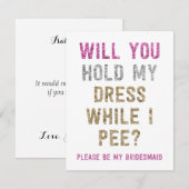 Glitter Houd mijn jurk vast terwijl ik plas | brui Kaart (Voorkant / Achterkant)