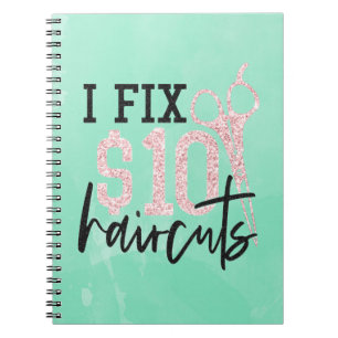 Glitter I Fix $10 Haircuts iPad Case Notitieboek