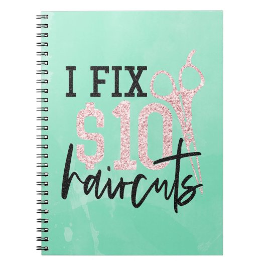 Glitter I Fix $10 Haircuts iPad Case Notitieboek (Voorkant)