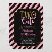 Glitter I m'n twee leuke uitnodiging (Voorkant / Achterkant)