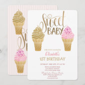 Glitter Ice Cream Macaroons gestreept op zaterdag Kaart (Voorkant / Achterkant)