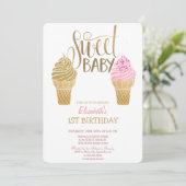 Glitter Ice Cream Macaroons gestreept op zaterdag Kaart (Staand voorkant)