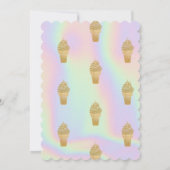 Glitter Ice crème Holographic Birthday Kaart (Achterkant)