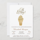 Glitter Ice crème Oh Baby Summer Baby shower Kaart (Voorkant)