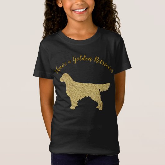 Glitter Ik heb een Golden Retriever Apparel T-shir T-shirt (Voorkant)