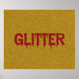 Glitter in bloedtypografie poster