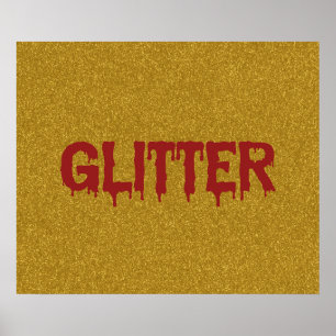 Glitter in bloedtypografie poster
