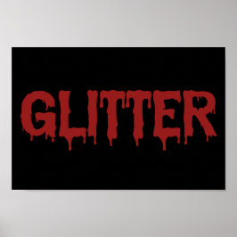 Glitter in bloedtypografie poster