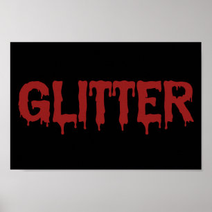 Glitter in bloedtypografie poster