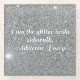 Glitter in het Onderzetter van het trottoir Glazen Onderzetter