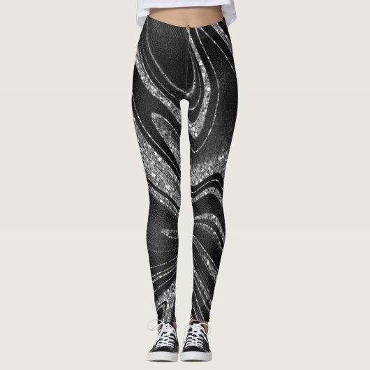 Glitter in Shimmer Black Leggings (Voorkant)