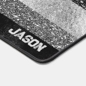 Glitter in zwart en zilver bureaumat (Hoek)