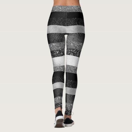 Glitter in zwart en zilver leggings (Achterkant)