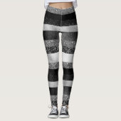 Glitter in zwart en zilver leggings (Voorkant)