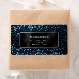 Glitter ingelijst Blauwe Marine RSVP Adres Boutiqu Etiket