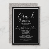 Glitter ingelijst zwart-wit Grand Opening Kaart