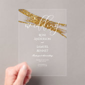 Glitter Ink Transparent Acrylic Invitation Acryl Uitnodigingen (Insitu (Draagbaar))