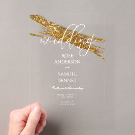 Glitter Inkt Transparante Acrylaat Uitnodiging