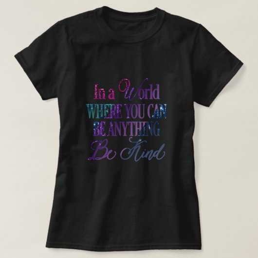 Glitter Inspirerend citaat uitlijnen T-shirt (Design voorkant)
