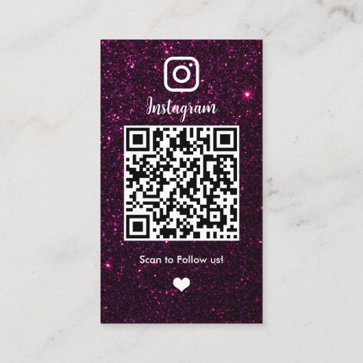 Glitter Instagram donker Paars Visitekaartje (Achterkant)