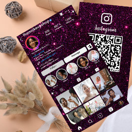 Glitter Instagram donker Paars Visitekaartje