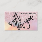 Glitter iriserende cadeaubon visitekaartje (Voorkant)