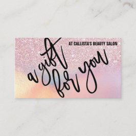 Glitter iriserende cadeaubon visitekaartje