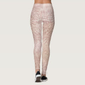 Glitter Ivory Brush Faux Pink Rose Gold Sparkly Leggings (Achterkant)