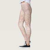 Glitter Ivory Brush Faux Pink Rose Gold Sparkly Leggings (Links)