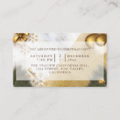 Glitter jaar en kerstfeestdag voor marmer informatiekaartje (Achterkant)