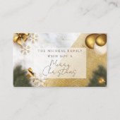 Glitter jaar en kerstfeestdag voor marmer informatiekaartje (Voorkant)