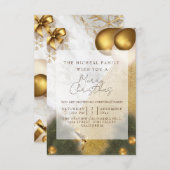 Glitter jaar en kerstfeestdag voor marmer kaart (Voorkant / Achterkant)