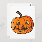 Glitter Jack O'Lantern Briefkaart (Voorkant / Achterkant)
