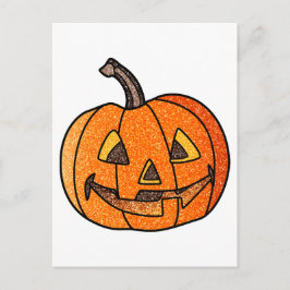 Glitter Jack O'Lantern Briefkaart