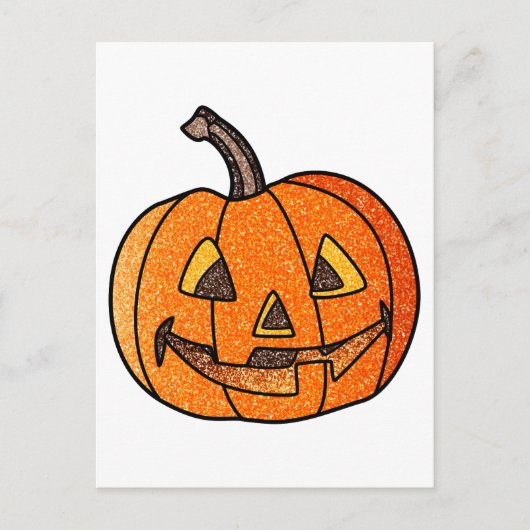 Glitter Jack O'Lantern Briefkaart (Voorkant)