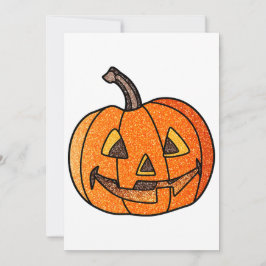 Glitter Jack O'Lantern Feestdagenkaart