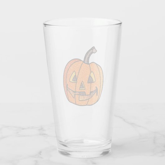 Glitter Jack O'Lantern Glas (Achterkant)