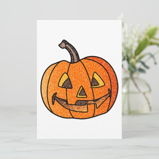 Glitter Jack O'Lantern Kaart (Staand voorkant)