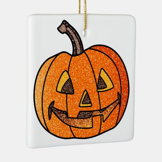 Glitter Jack O'Lantern Keramisch Ornament (Rechts)