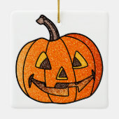 Glitter Jack O'Lantern Keramisch Ornament (Achterkant)
