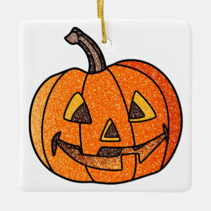Glitter Jack O'Lantern Keramisch Ornament