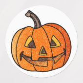 Glitter Jack O'Lantern Labels (Design 2)