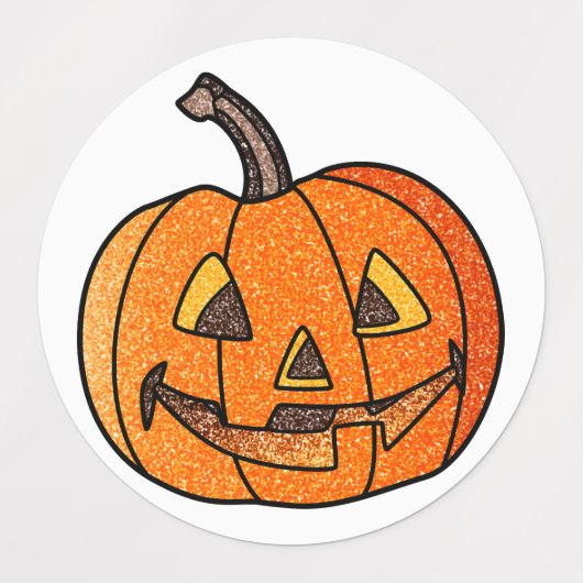 Glitter Jack O'Lantern Labels (Design 1)