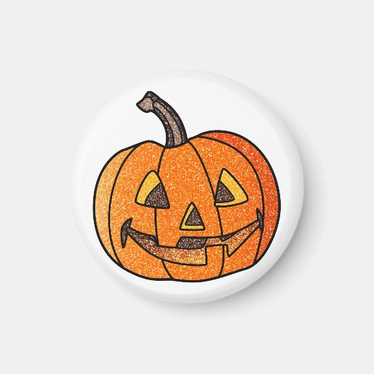 Glitter Jack O'Lantern Magneet (Voorkant)