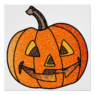 Glitter Jack O'Lantern Perfect Poster